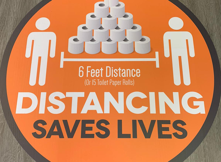 Custom Designed Floor Distancing Decals